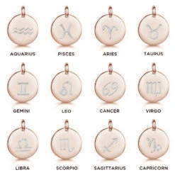 Engraved Zodiac Personalised Necklace – Rose -Fashion Accessories Engraved Zodiacs ALL rose