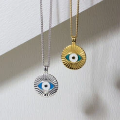 Eye Of Providence Men’s Necklace -18K Gold Plated Solid Silver -Fashion Accessories Eye of Providence Lifestyle SP09650A 1