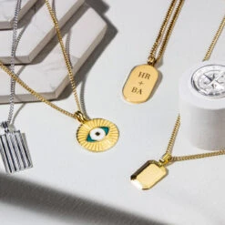 Eye Of Providence Men’s Necklace -18K Gold Plated Solid Silver -Fashion Accessories Eye of Providence Lifestyle2 SP09650A