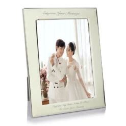 Personalised Silver Plated Photo Frame – 5×7 -Fashion Accessories FG37746 example portrait photo text
