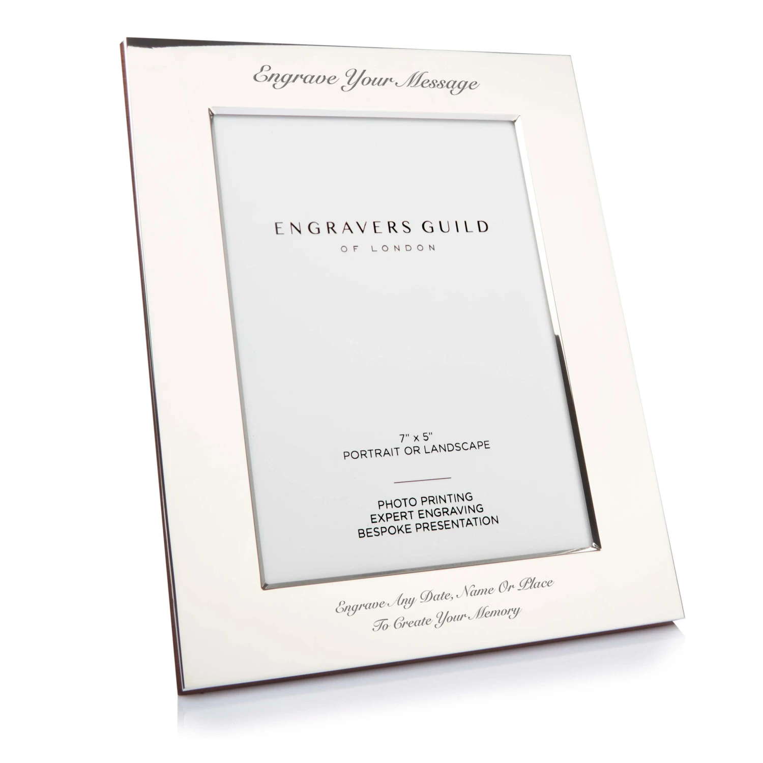 Solid Silver Wide Modern Photo Frame – 5×7 6 Solid Silver Wide Modern Photo Frame – 5×7 - Image 4