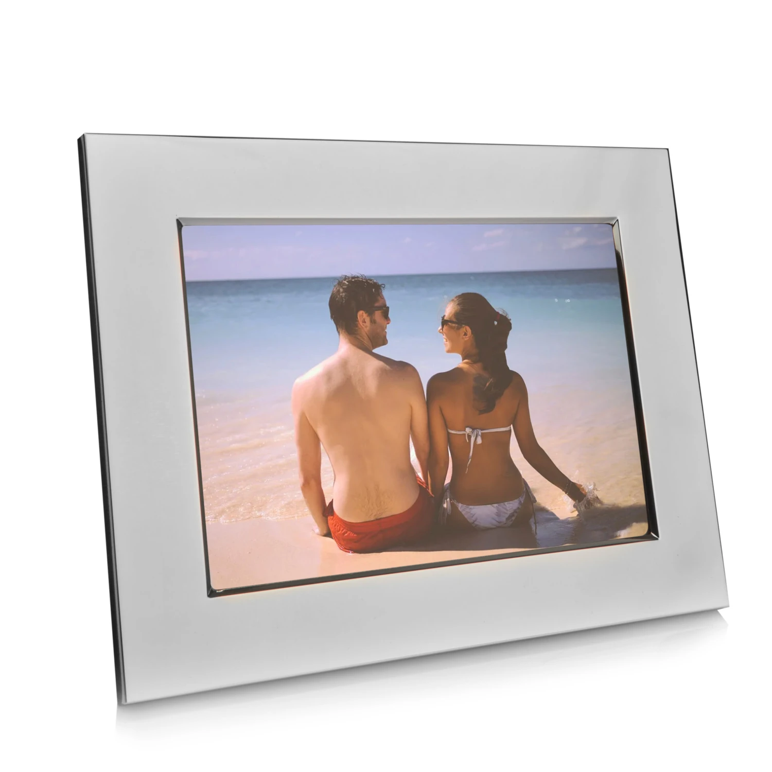 Solid Silver Wide Modern Photo Frame – 5×7 7 Solid Silver Wide Modern Photo Frame – 5×7 - Image 5