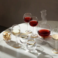 Hand Painted Gold Base Wine Goblet – Set Of 2 -Fashion Accessories G1714 11 943 4