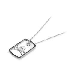 Personalised Sterling Silver ID Tag – Skull