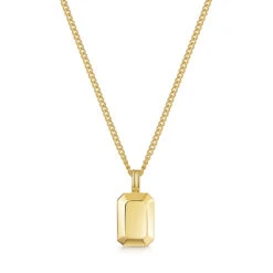 Ingot Tag Men’s Necklace – 18K Gold Plated Solid Silver