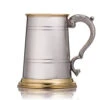 Gold Rim Personalised Pewter Tankard -Fashion Accessories Gold Scroll handle Pewter Personalised Tankard