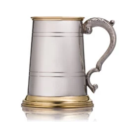 Gold Rim Personalised Pewter Tankard
