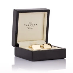 18K Gold Plated Solid Silver Cufflinks -Fashion Accessories Gold personalised cufflinks in box