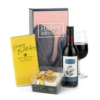 Red Wine Box Hamper With Engraved Glass -Fashion Accessories Happy Birthday Hamper