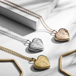 Full Scroll Heart Engraved Locket – Silver -Fashion Accessories Heart Full Scroll New scaled 3