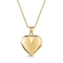 Italian Floral Engraving Heart Locket – Gold -Fashion Accessories Heart back 2