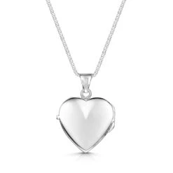 Italian Crossed Chains Heart Locket – Silver -Fashion Accessories Heart back SS 1
