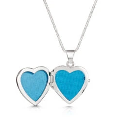 Italian Crossed Chains Heart Locket – Silver -Fashion Accessories Heart open SS 1 1
