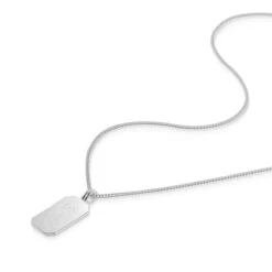 Octagonal Dog Tag Men’s Necklace – 925 Solid Silver 14 Octagonal Dog Tag Men’s Necklace – 925 Solid Silver -Fashion Accessories Hexaganol Dog Tag Flat Silver SP09372A