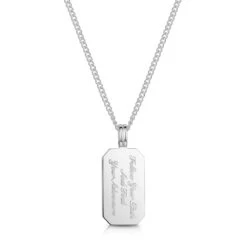Octagonal Dog Tag Men’s Necklace – 925 Solid Silver 13 Octagonal Dog Tag Men’s Necklace – 925 Solid Silver -Fashion Accessories Hexaganol Dog Tag Front2 Silver SP09372A