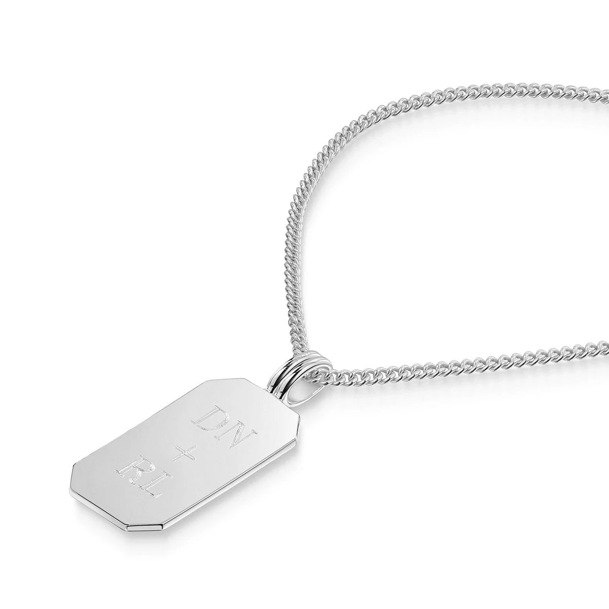 Octagonal Dog Tag Men’s Necklace – 925 Solid Silver 5 Octagonal Dog Tag Men’s Necklace – 925 Solid Silver - Image 3