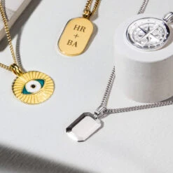 Ingot Tag Men’s Necklace – 925 Solid Silver -Fashion Accessories Ingot Tag Lifestyle2 Silver SP09373A