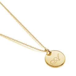 Initial & Message Personalised Necklace – Gold