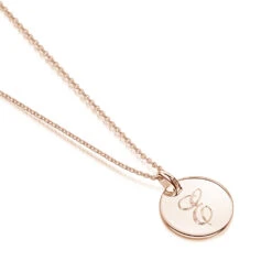 Initial & Message Personalised Necklace – Rose Gold 13 Initial & Message Personalised Necklace – Rose Gold -Fashion Accessories Initial Necklace flat rose E