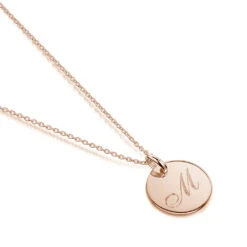 Initial & Message Personalised Necklace – Rose Gold