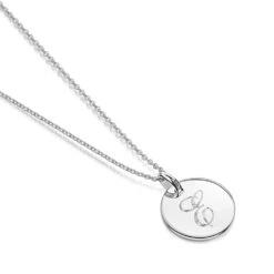 Initial & Message Personalised Necklace – Silver