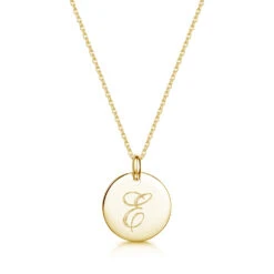 Initial & Message Personalised Necklace – Gold -Fashion Accessories Initial Necklace gold E
