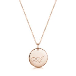 Initial & Message Personalised Necklace – Rose Gold 12 Initial & Message Personalised Necklace – Rose Gold -Fashion Accessories Initial Necklace rose A