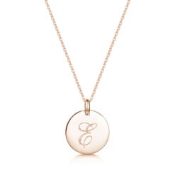 Initial & Message Personalised Necklace – Rose Gold 14 Initial & Message Personalised Necklace – Rose Gold -Fashion Accessories Initial Necklace rose E