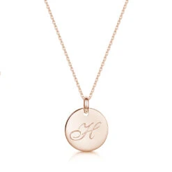 Initial & Message Personalised Necklace – Rose Gold 16 Initial & Message Personalised Necklace – Rose Gold -Fashion Accessories Initial Necklace rose H