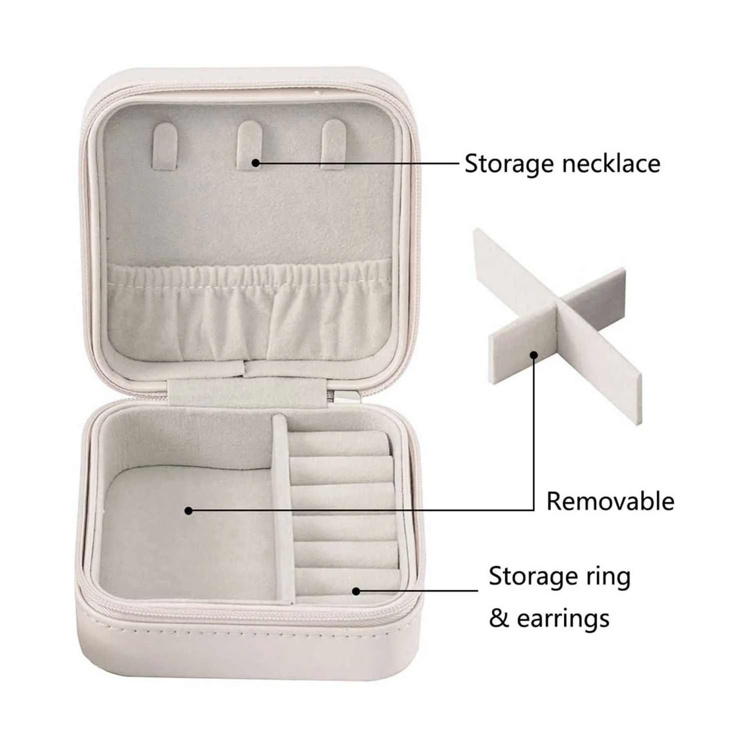 Personalised White Square Travel Jewellery Box 5 Personalised White Square Travel Jewellery Box - Image 3