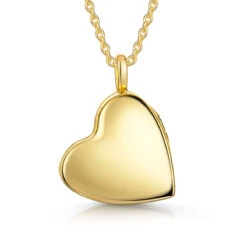 Gold Drop Heart Personalised Locket -Fashion Accessories LLL 0303 Engraving Reverse Drop Heart Locket Gold