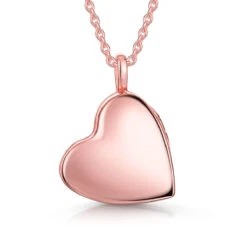 Rose Gold Drop Heart Personalised Locket -Fashion Accessories LLL 0303 Engraving Reverse Drop Heart Locket Rose Gold