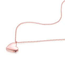 Rose Gold Drop Heart Personalised Locket -Fashion Accessories LLL 0303 Flat Heart Locket Rose Gold
