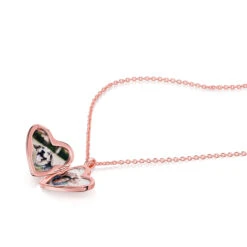 Rose Gold Drop Heart Personalised Locket -Fashion Accessories LLL 0303 Flat Open Heart Locket Rose Gold