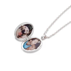 Clear Crystal Oval Personalised Locket – Silver -Fashion Accessories LLL017 SS 2