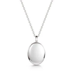 Clear Crystal Oval Personalised Locket – Silver -Fashion Accessories LLL017 SS Back