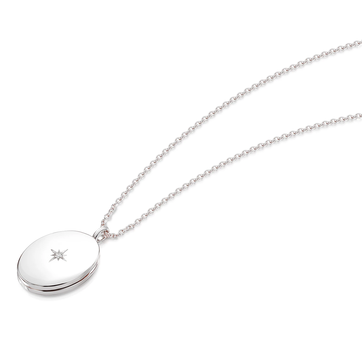 Large Clear Crystal Oval Personalised Locket – Silver 7 Large Clear Crystal Oval Personalised Locket – Silver - Image 5