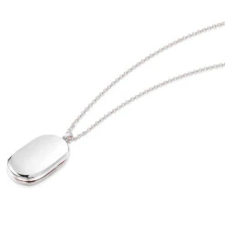 Mens Dog Tag Locket – Silver -Fashion Accessories LLLDogtag SS