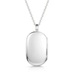 Mens Dog Tag Locket – Silver -Fashion Accessories LLLDogtag SS Back