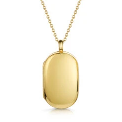 Mens Dog Tag Locket – Gold