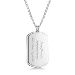 Large Personalised Dog Tag With Plate – Steel