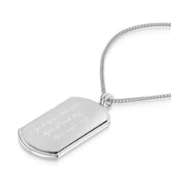 Large Personalised Dog Tag With Plate – Steel -Fashion Accessories Large Steel Dog Tag With Plate Zoom Silver