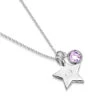 Swarovski® Birthstone Star Necklace – Silver -Fashion Accessories Little Star Initial personalised necklace silver