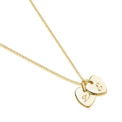 Little Twin Heart Personalised Necklace – Gold