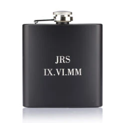 Matt Black Personalised Hip Flask
