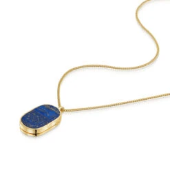 Men’s Large Lapis Dog Tag Locket – Gold 21 Men’s Large Lapis Dog Tag Locket – Gold -Fashion Accessories Mens Lapis Dog Tag Locket Flat Gold 1