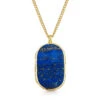 Men’s Large Lapis Dog Tag Locket – Gold -Fashion Accessories Mens Lapis Dog Tag Locket Front Gold 1