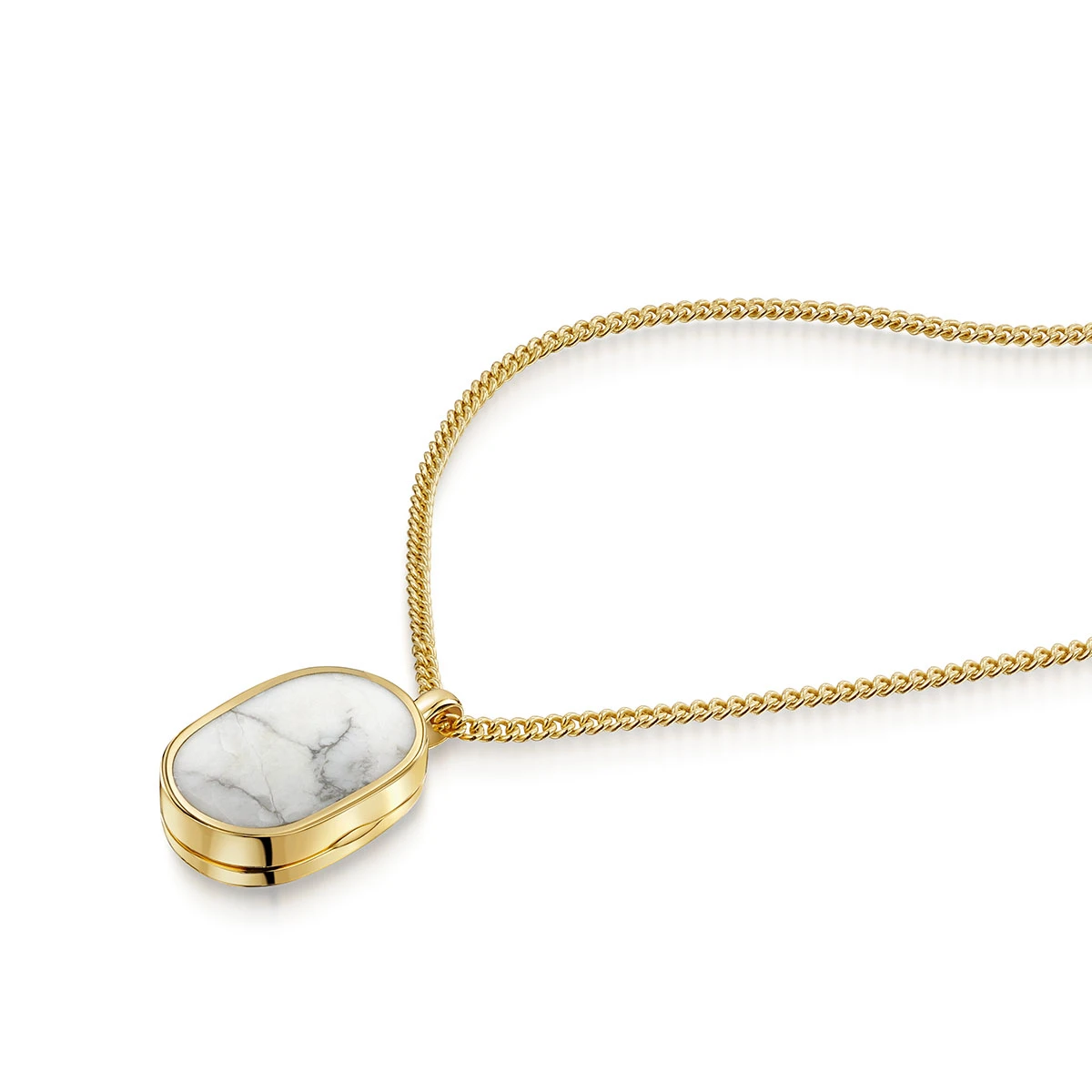 Men’s Small Howlite Dog Tag Locket – Gold 7 Men’s Small Howlite Dog Tag Locket – Gold - Image 5