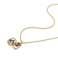 Men’s Small Lapis Dog Tag Locket – Gold -Fashion Accessories Mens Small Malachite Dog Tag Locket Open Gold 1 1