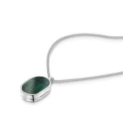 Men’s Small Lapis Dog Tag Locket – Silver 23 Men’s Small Lapis Dog Tag Locket – Silver -Fashion Accessories Mens Small Malachite Dog Tag Locket Zoom Silver 1